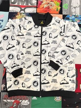 Air Jordan 1985 Flight Club Reversible Jacket 3XL Black Yellow Full Zip